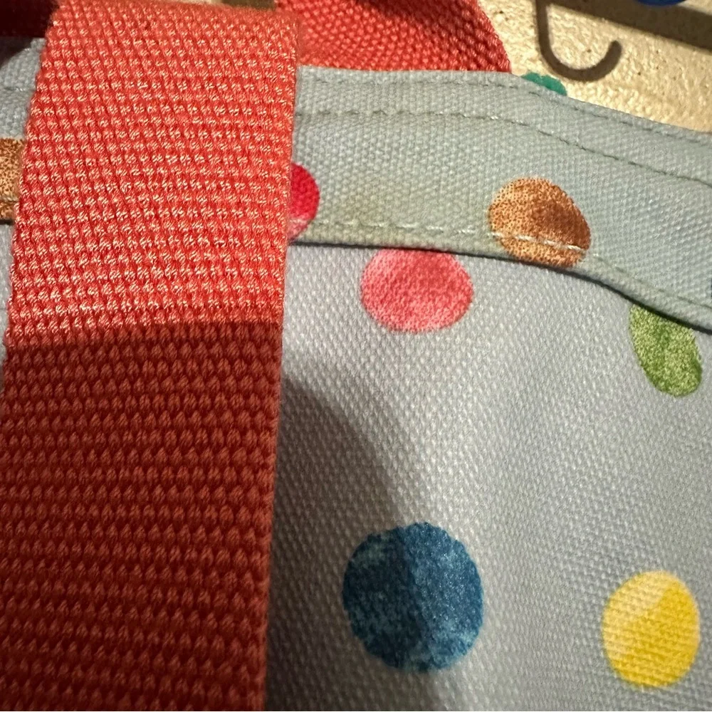 Matilda Jane Make a Splash Beach Backpack with blue polka dot and floral pattern